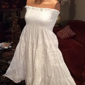 Strapless white grazey dress 3x- 1X